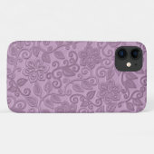 Coques Case-Mate iPhone Retro Chic Faux Cuir Rose Floral Motif d'art (Dos (Horizontal))