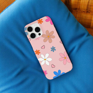 Coques iPhone 16 Pro Max Retro Chic rose floral motif printemps lunaire