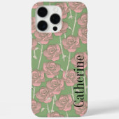 Coques Case-Mate iPhone Retro Chic vert et rose motif floral Whimsical (Verso)