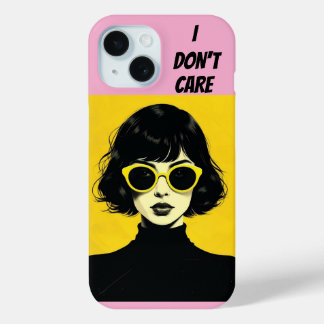 Coque Pour iPhone 15 RETRO CHIC WOMAN, ça m'est égal