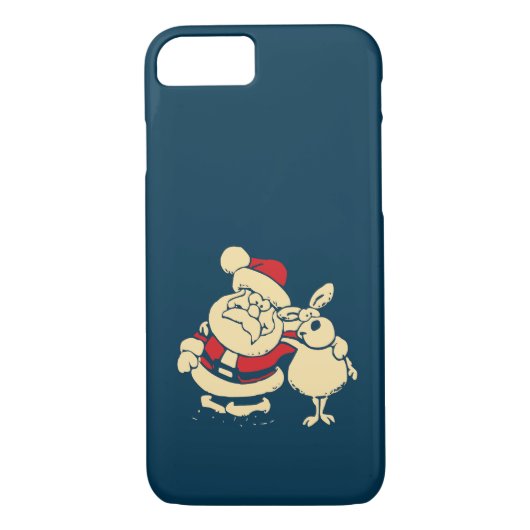 Coques Case-Mate iPhone Retro Christmas Père Noël et son Reindeer Buddy (Dos)