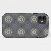 Coques Case-Mate iPhone Rétro conception grunge bleue de point de polka (Dos (Horizontal))