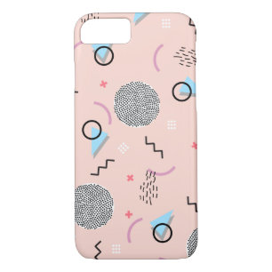 Coque iPhone 8/7 Retro Confetti Memphis Motif rose