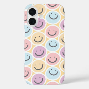 Coques iPhone 16 Retro Doodle Smile Emoji