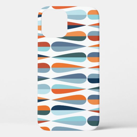 Coques Case-Mate iPhone Rétro du milieu du siècle, goutte forme motif. (Verso)