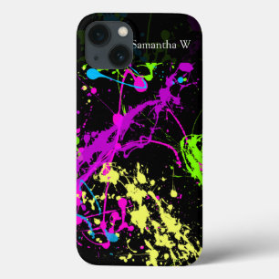 Etui iPhone 13 Rétro éclaboussure au néon fraîche de peinture sur