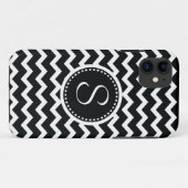 Coques Case-Mate iPhone Rétro élégance de zigzag noir et blanc de Chevron (Dos (Horizontal))