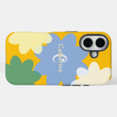 Coques Case-Mate iPhone Retro Floral Yellow Spring Super Monogramme (Verso (horizontal))