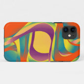 Coques Case-Mate iPhone Rétro fractal abstrait chaud (Dos (Horizontal))