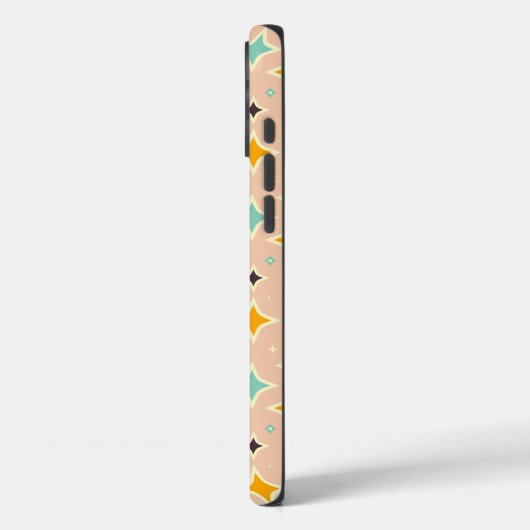 Coques Case-Mate iPhone Retro geometric pattern with teal, orange, black (Verso / Gauche)