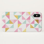 Coques Case-Mate iPhone RETRO GEOMETRIC triangle motif or menthe rose (Dos (Horizontal))