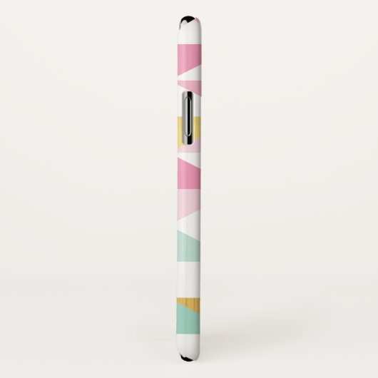 Coques Case-Mate iPhone RETRO GEOMETRIC triangle motif or menthe rose (Dos/Droite)