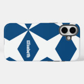 Coques Case-Mate iPhone Rétro Géométrique Classique Bleu Nuit  (Verso (horizontal))