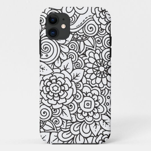 Coques Case-Mate iPhone Rétro griffonnage floral (Dos)