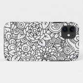 Coques Case-Mate iPhone Rétro griffonnage floral (Dos (Horizontal))