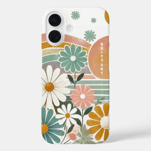 Coques Case-Mate iPhone Retro les années 70 Pastel Aquarelle Floral Person (Verso)