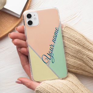 Case-Mate iPhone Case Retro Les années 70 rose turquoise Pastel Bloc de