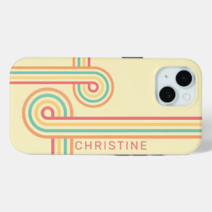 Coque Pour iPhone 15 Retro Line Art Super