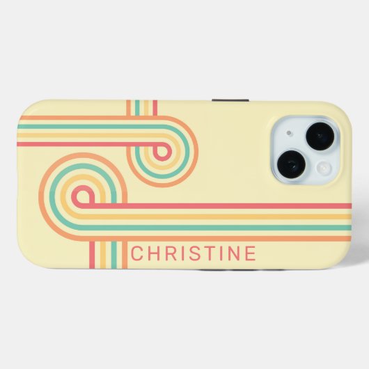 Coques Case-Mate iPhone Retro Line Art Super (Verso (horizontal))