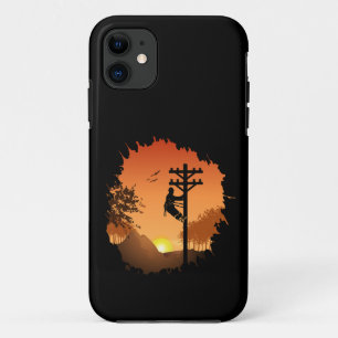 Case-Mate iPhone Case Retro Lineman Coucher de soleil Père Câble électri