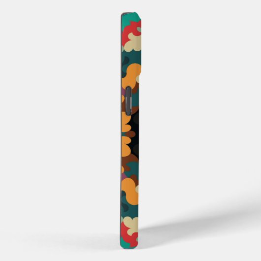 Coques Case-Mate iPhone Rétro Mandala bleu orange et rouge (Verso / Droite)