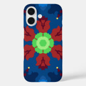 Coques Case-Mate iPhone Retro Mandala bleu rouge et vert (Verso)