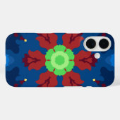Coques Case-Mate iPhone Retro Mandala bleu rouge et vert (Verso (horizontal))