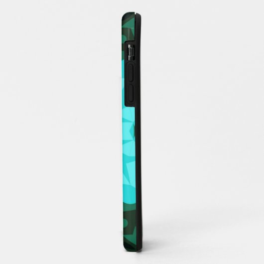 Coques Case-Mate iPhone Retro Mandala Flower bleu et vert (Dos/Gauche)