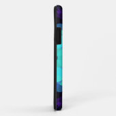 Coques Case-Mate iPhone Retro Mandala Flower bleu violet et vert (Dos/Droite)