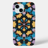 Coques Case-Mate iPhone Rétro Mandala jaune bleu et orange (Verso)