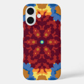 Coques Case-Mate iPhone Retro Mandala rouge bleu et jaune (Verso)