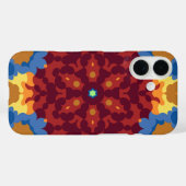 Coques Case-Mate iPhone Retro Mandala rouge bleu et jaune (Verso (horizontal))