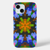 Coques Case-Mate iPhone Rétro Mandala Vert bleu et rose (Verso)