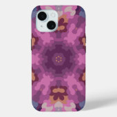 Coques Case-Mate iPhone Rétro Mandala violet rose et orange (Verso)