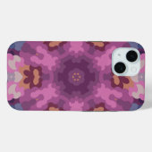 Coques Case-Mate iPhone Rétro Mandala violet rose et orange (Verso (horizontal))
