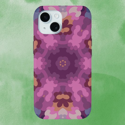 Coques Case-Mate iPhone Rétro Mandala violet rose et orange