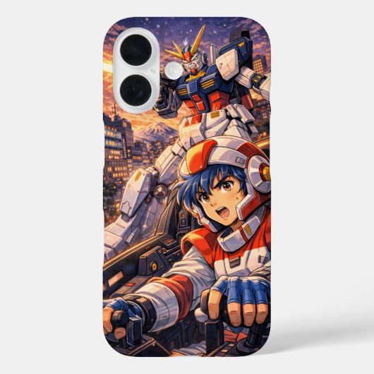 Coques Case-Mate iPhone Retro Mecha Pilot City Battle (Verso)