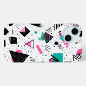 Coques Case-Mate iPhone Retro Memphis Geometric Pattern (Verso (horizontal))