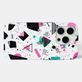 Coques Case-Mate iPhone Retro Memphis Geometric Pattern (Verso (horizontal))