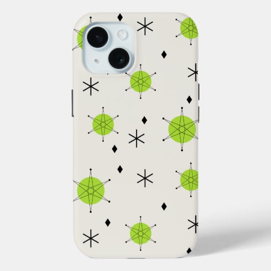 Coques Case-Mate iPhone Retro Mid Mod Starburst Sky Chartreuse (Verso)