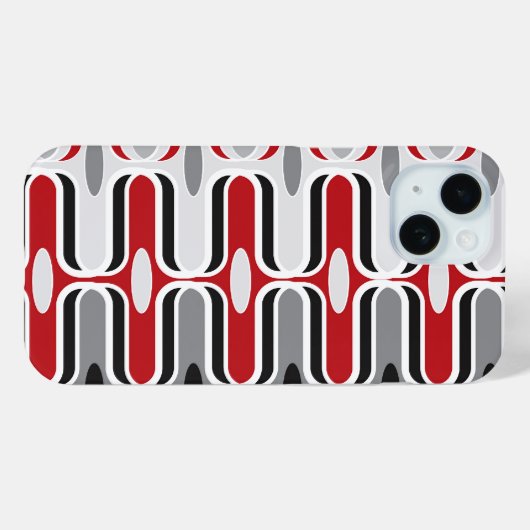 Coques Case-Mate iPhone Retro Mod Zig Zag Motif Red Black Art (Verso (horizontal))