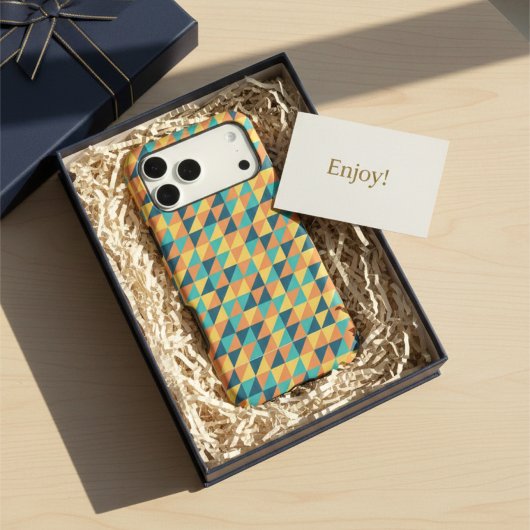 Coques Case-Mate iPhone Rétro Moderne Géométrique Turquoise Orange Milieu