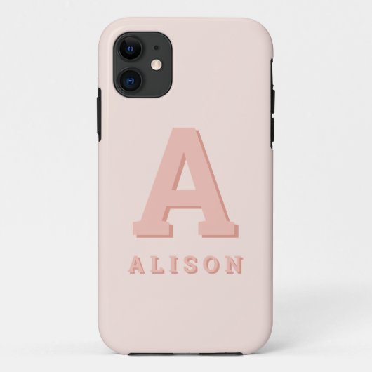 Coques Case-Mate iPhone Rétro monogramme initial et nom personnalisent mod (Dos)