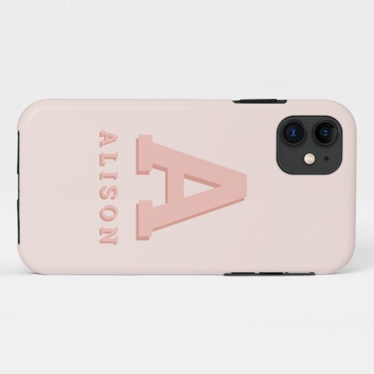 Coques Case-Mate iPhone Rétro monogramme initial et nom personnalisent mod (Dos (Horizontal))