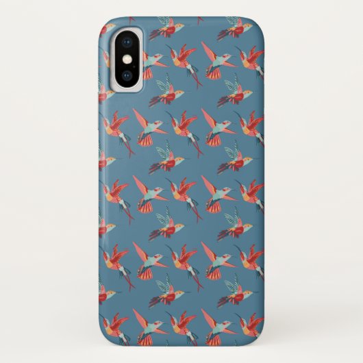 Coques Case-Mate iPhone Rétro motif de colibri (Dos)