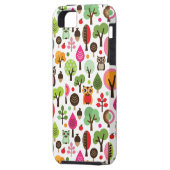 Coques Case-Mate iPhone rétro motif de hibou d'arbre rose de feuille (Dos gauche)