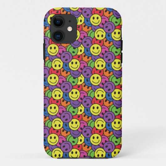 Coques Case-Mate iPhone Rétro motif de hippie de visages (Dos)