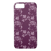Coques Case-Mate iPhone rétro motif pourpre floral (Dos)