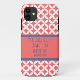 Coque iPhone 11 Rétro motif rose et cas fait sur commande de