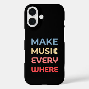 Coques iPhone 16 Retro Music Lover Cadeau - Faites de la musique pa